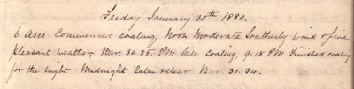 30 January 1880 journal entry